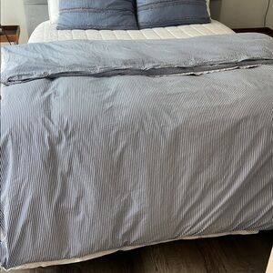 Serena and Lily Oxford Striped Duvet Cover twin in French Blue